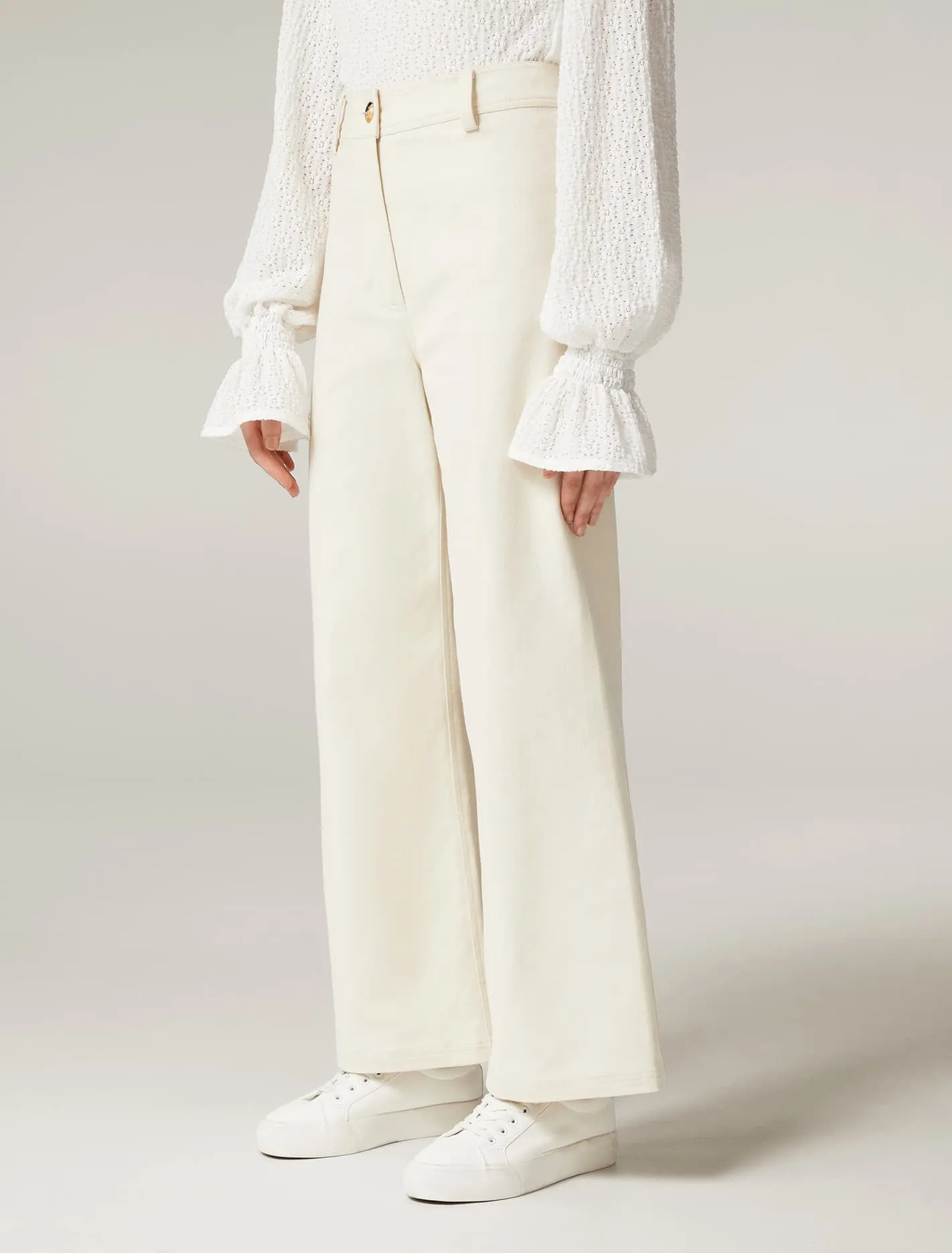 Donna Twill Wide Leg Pant