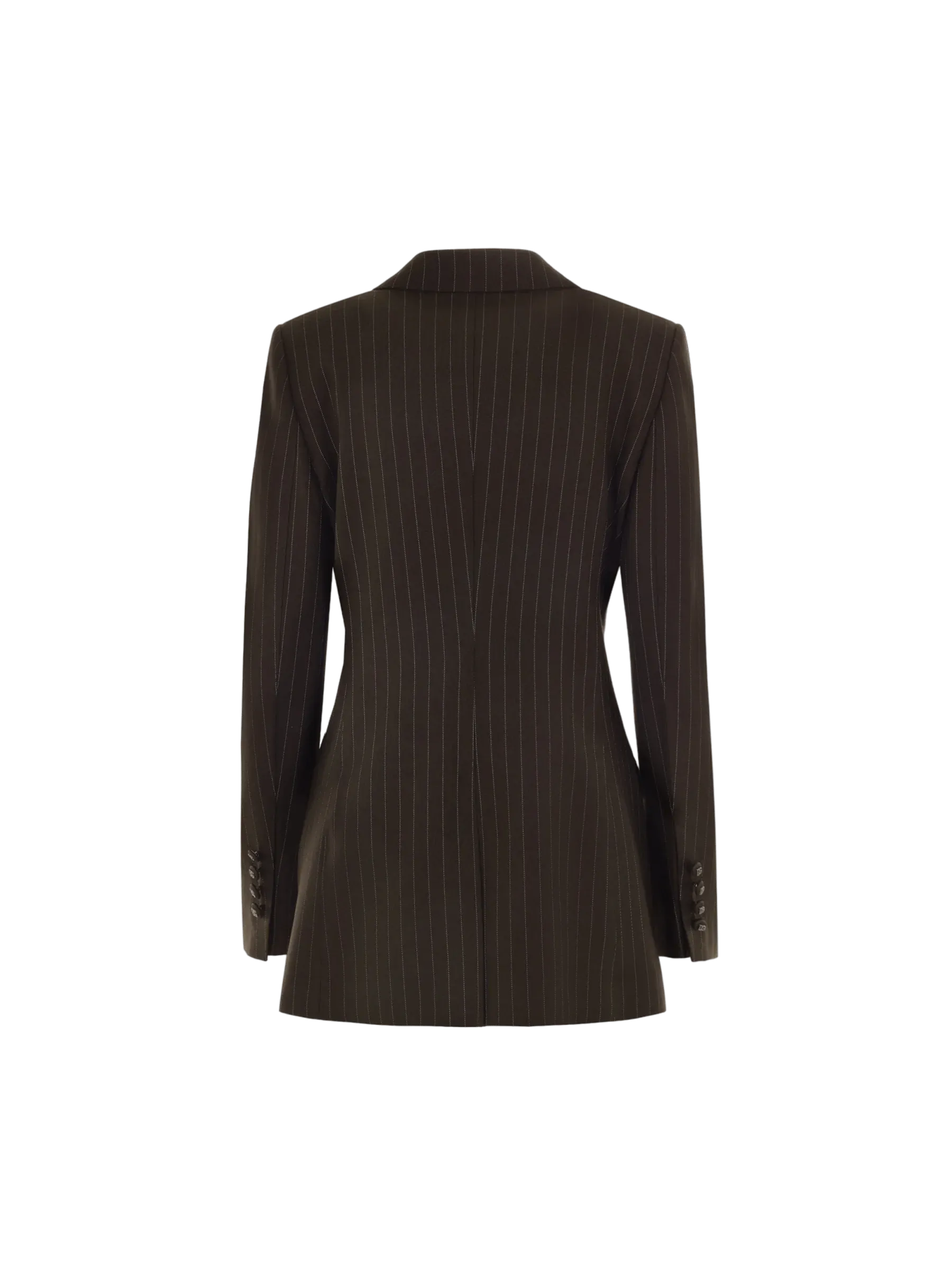 Double-Breasted Pinstriped Wool Blazer