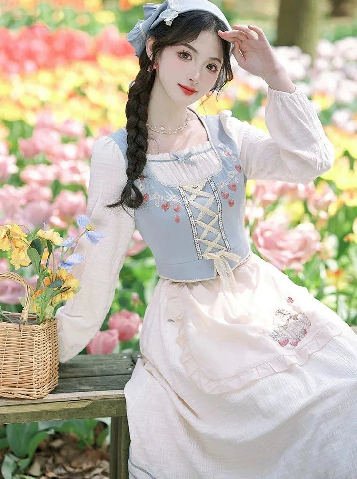 Dress Flower   Apron French Retro