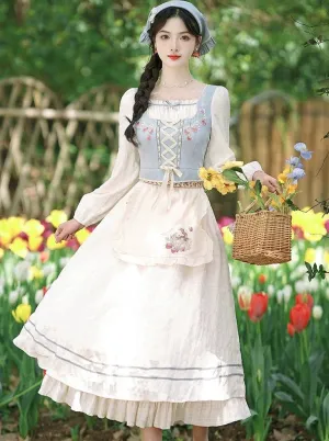 Dress Flower   Apron French Retro