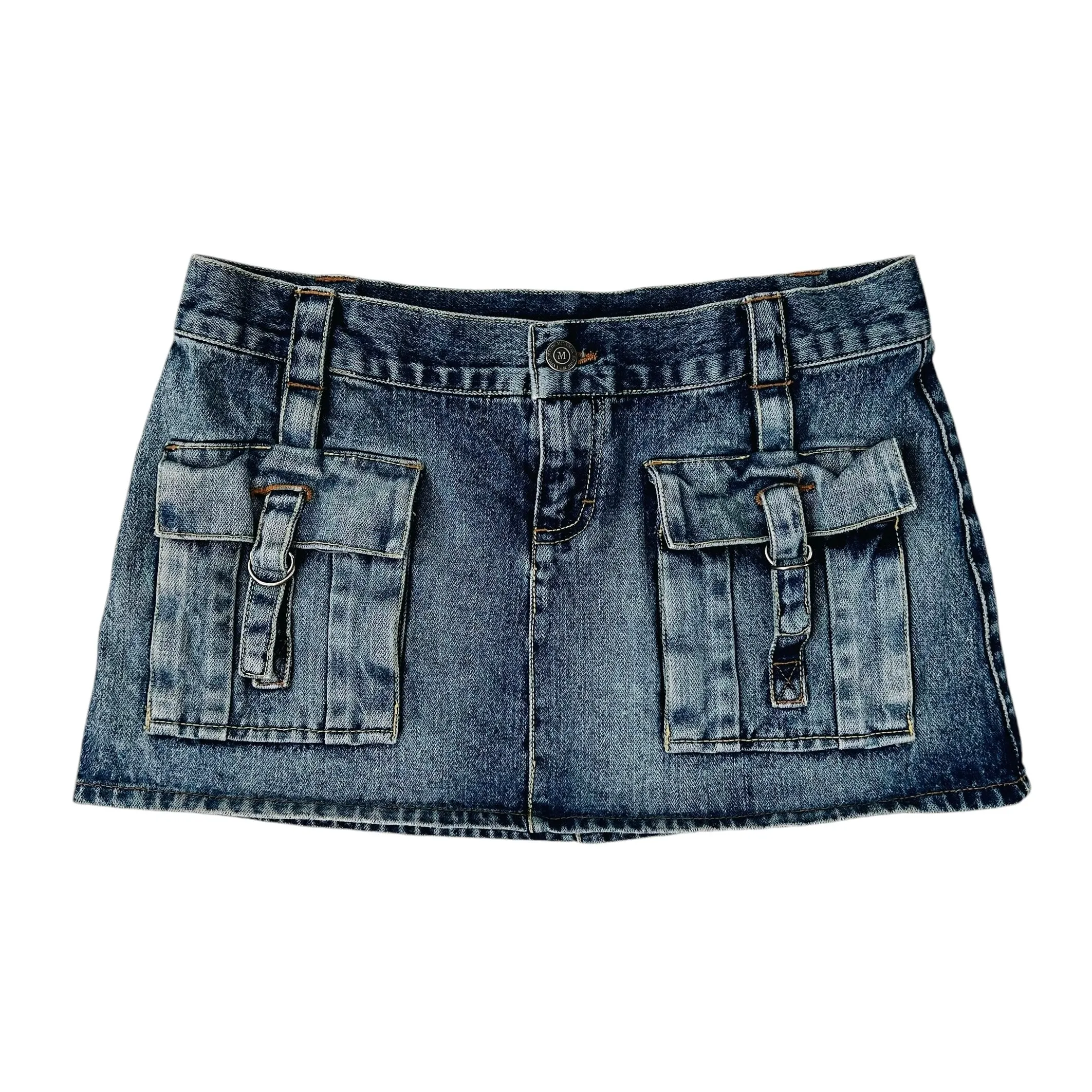 Early 2000s Denim Cargo Mini Skirt (S)