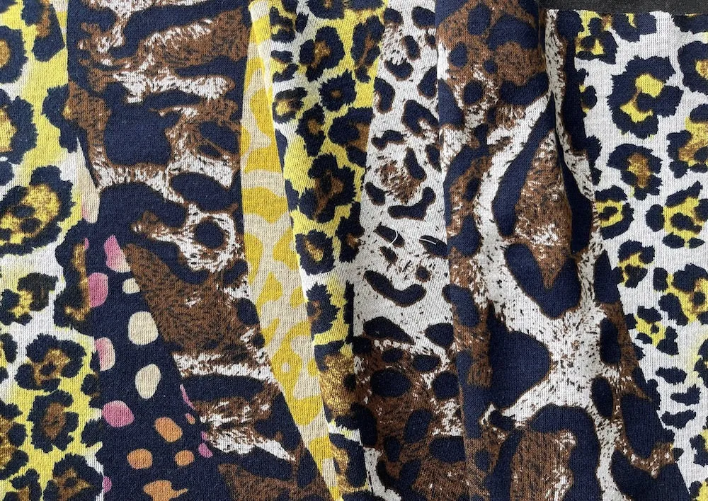 Effervescent Pastiche of Animals & Abstractions Cotton Blend Ponte Double Knit (Made in Italy)