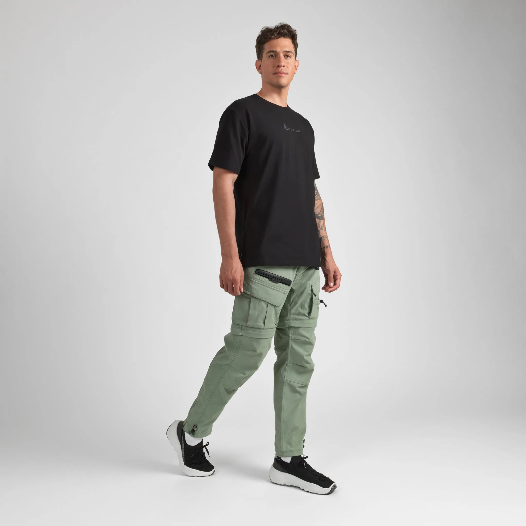 Elyzion "Cauvery" Convertible Cargo Pants - Oil Green