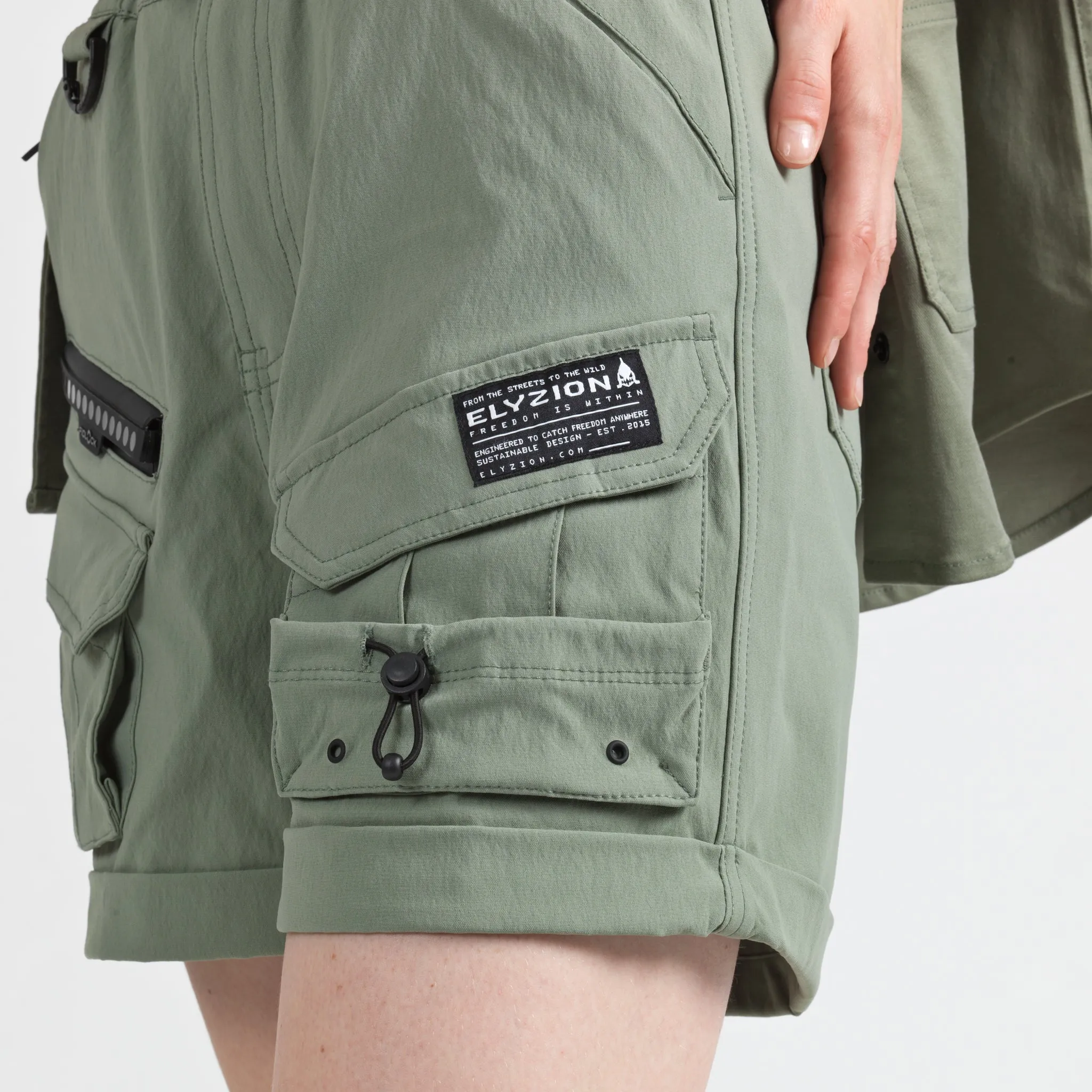Elyzion "Yangzi" Cargo Shorts - Oil Green