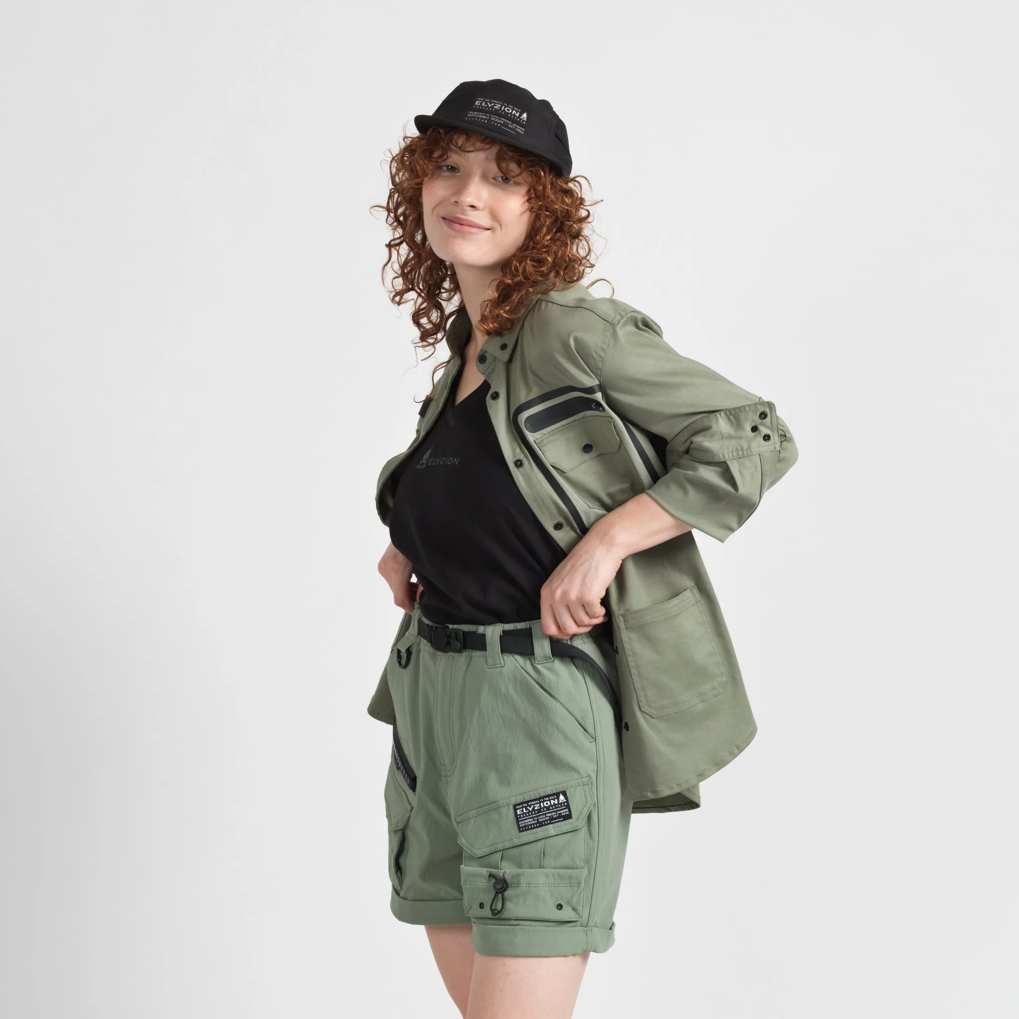 Elyzion "Yangzi" Cargo Shorts - Oil Green