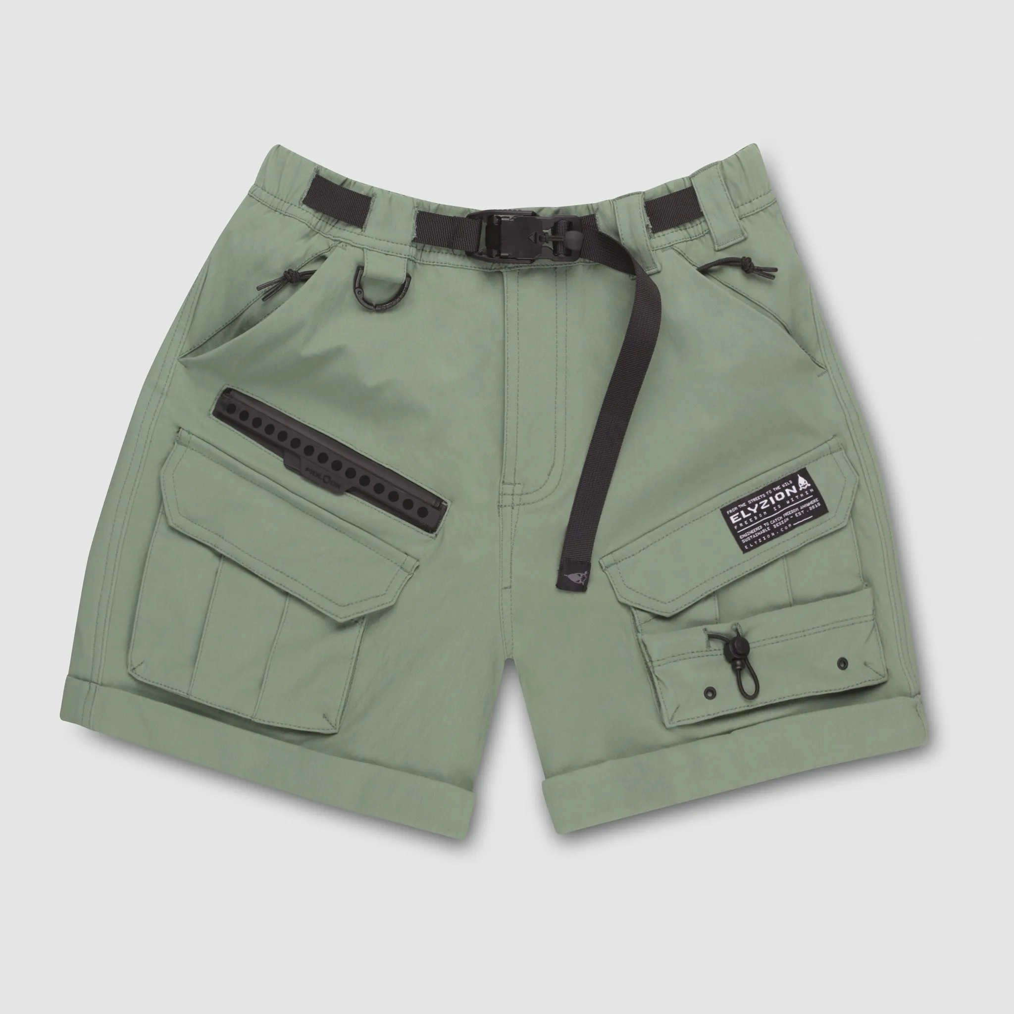 Elyzion "Yangzi" Cargo Shorts - Oil Green