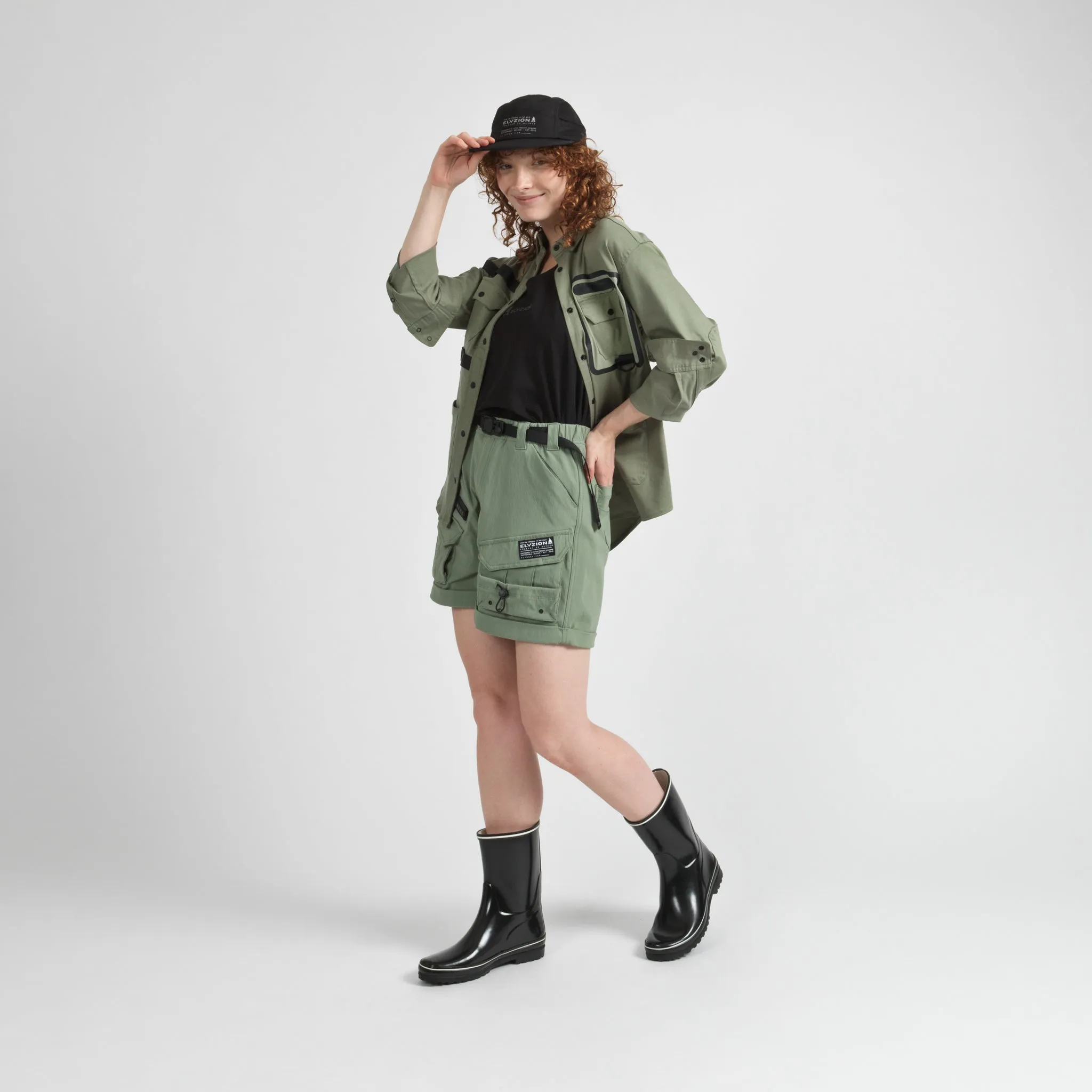 Elyzion "Yangzi" Cargo Shorts - Oil Green