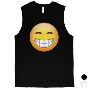 Emoji-Smiling Mens Enthusiasm Greatness Perfect Nice Muscle Shirt
