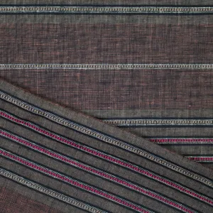 European 'berry blend' novelty stripe linen woven