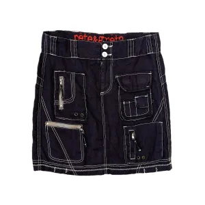 Faded Black Cargo Mini Skirt (S)