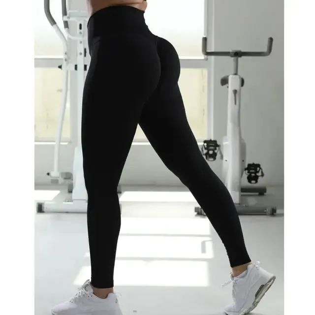 Fitness Yoga Pants Women's High Waist Seamless Leggings Push Up Pants Elastic Hollow out Fitness Sport Leggings Women