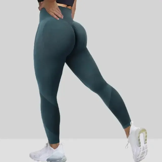 Fitness Yoga Pants Women's High Waist Seamless Leggings Push Up Pants Elastic Hollow out Fitness Sport Leggings Women
