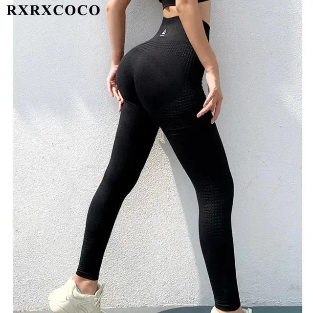 Fitness Yoga Pants Women's High Waist Seamless Leggings Push Up Pants Elastic Hollow out Fitness Sport Leggings Women
