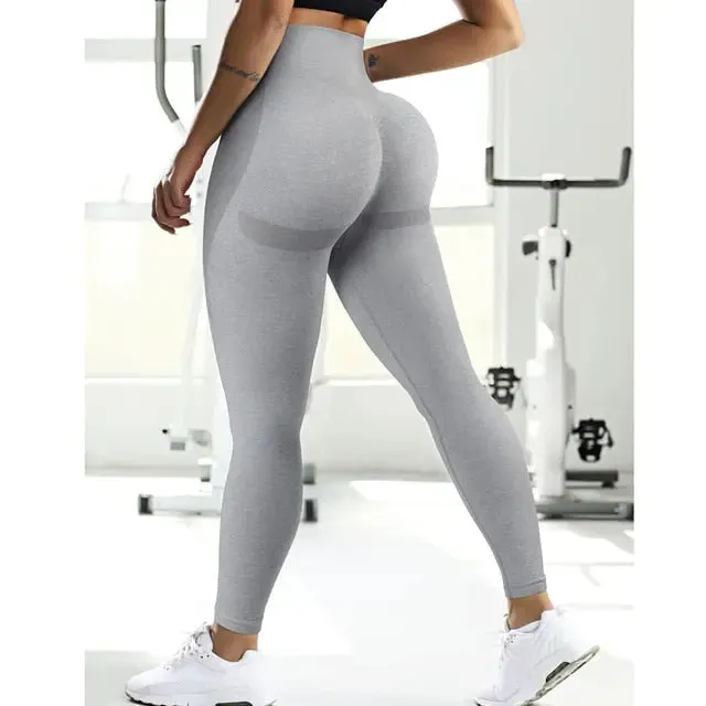Fitness Yoga Pants Women's High Waist Seamless Leggings Push Up Pants Elastic Hollow out Fitness Sport Leggings Women