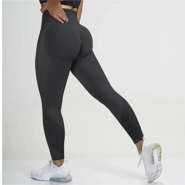 Fitness Yoga Pants Women's High Waist Seamless Leggings Push Up Pants Elastic Hollow out Fitness Sport Leggings Women