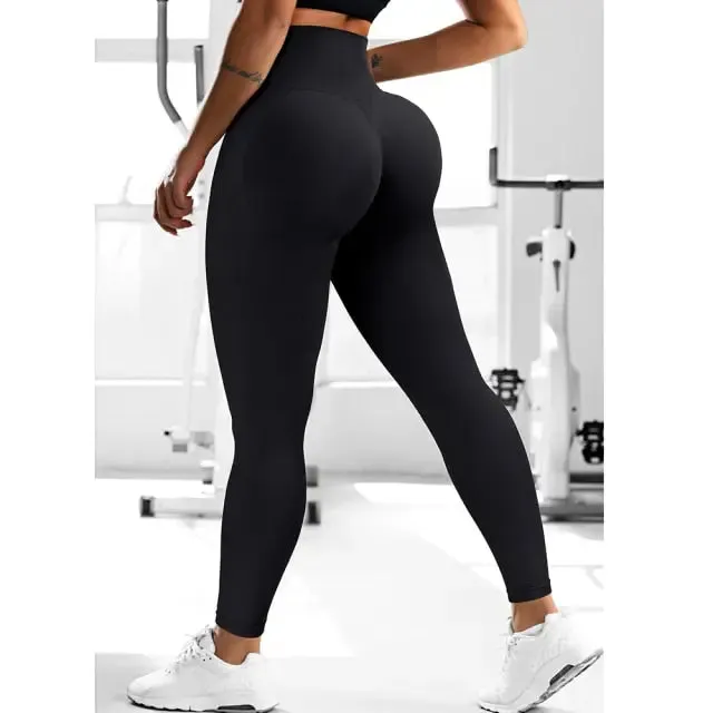 Fitness Yoga Pants Women's High Waist Seamless Leggings Push Up Pants Elastic Hollow out Fitness Sport Leggings Women