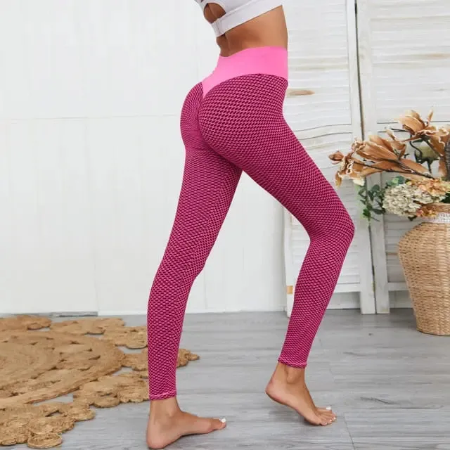 Fitness Yoga Pants Women's High Waist Seamless Leggings Push Up Pants Elastic Hollow out Fitness Sport Leggings Women