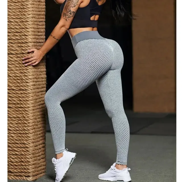 Fitness Yoga Pants Women's High Waist Seamless Leggings Push Up Pants Elastic Hollow out Fitness Sport Leggings Women