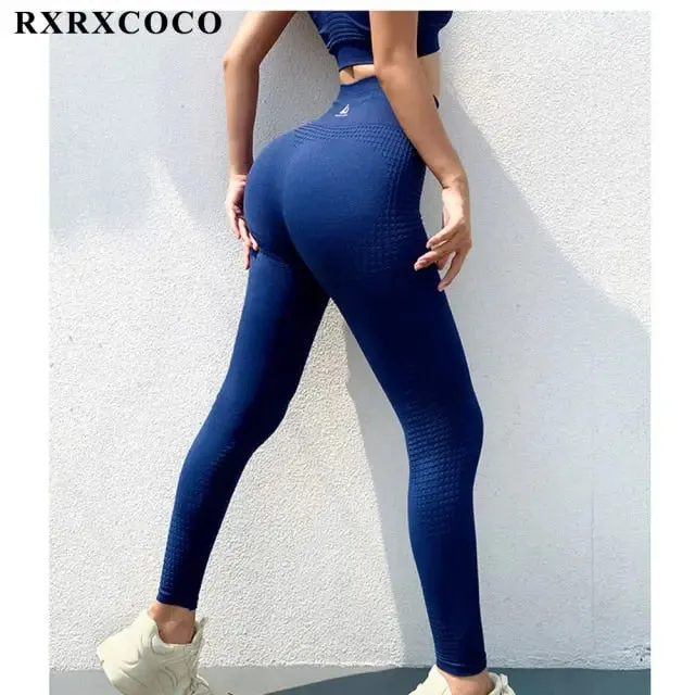 Fitness Yoga Pants Women's High Waist Seamless Leggings Push Up Pants Elastic Hollow out Fitness Sport Leggings Women
