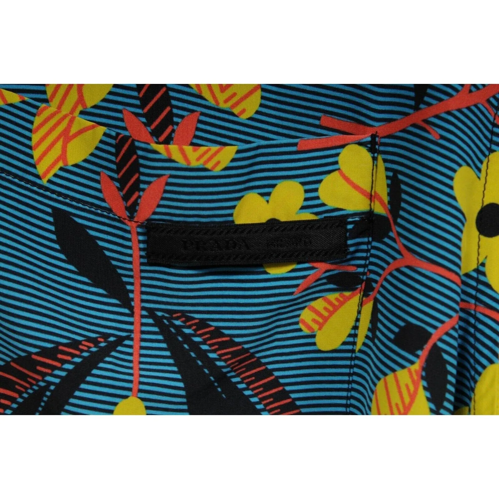 Floral Button Down Shirt Large Blue Yellow Viscose Short Sleeve Bowl