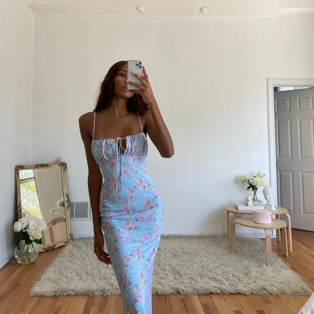 Flower Print Maxi Dress