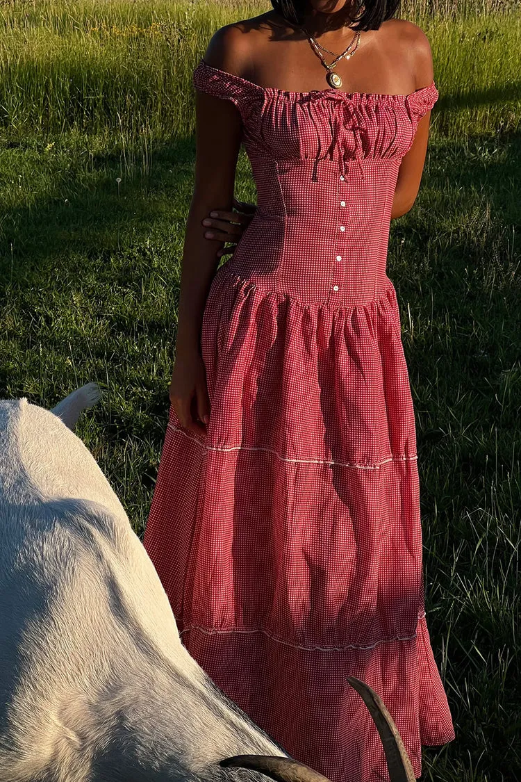 Flytonn- Christabelle Ruffle Maxi Dress