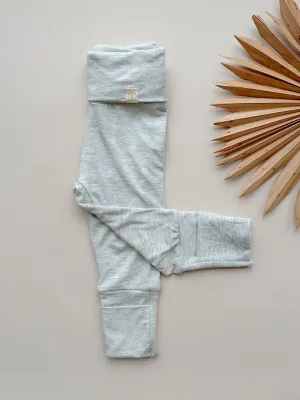 Fold-Over Footie Bamboo Leggings | Light Heather Gray