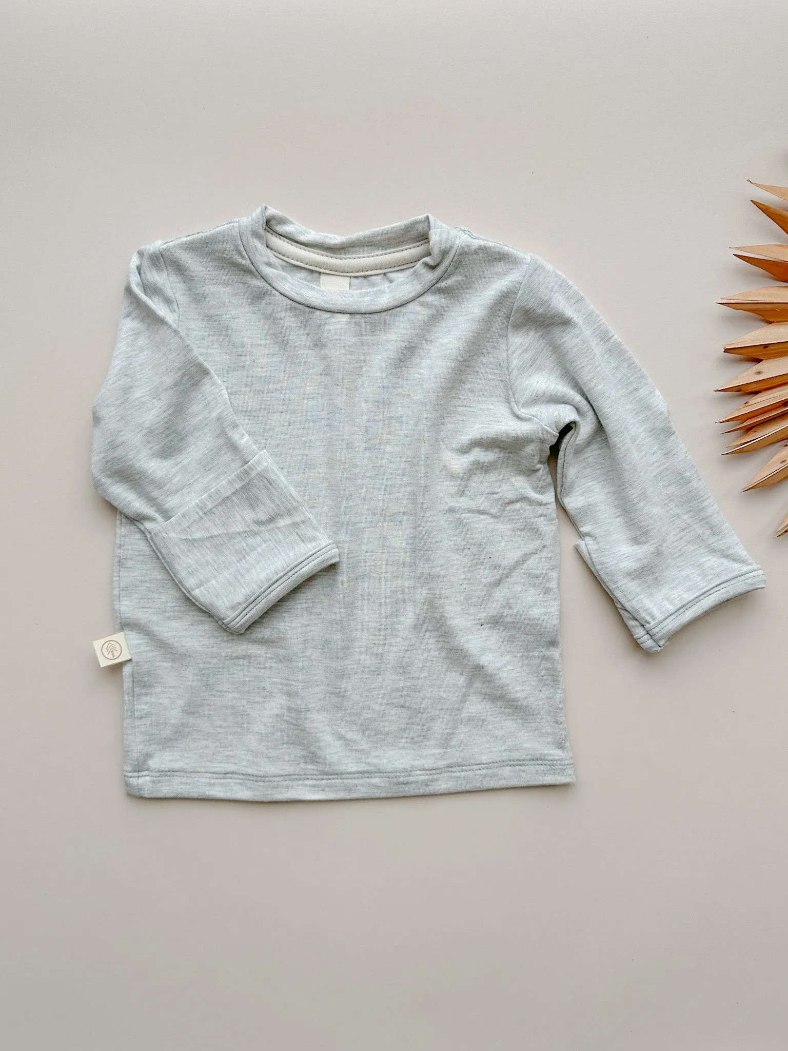 Fold-Over Footie Bamboo Leggings | Light Heather Gray