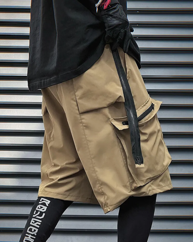 Functional Zip Pocket Cargo Shorts