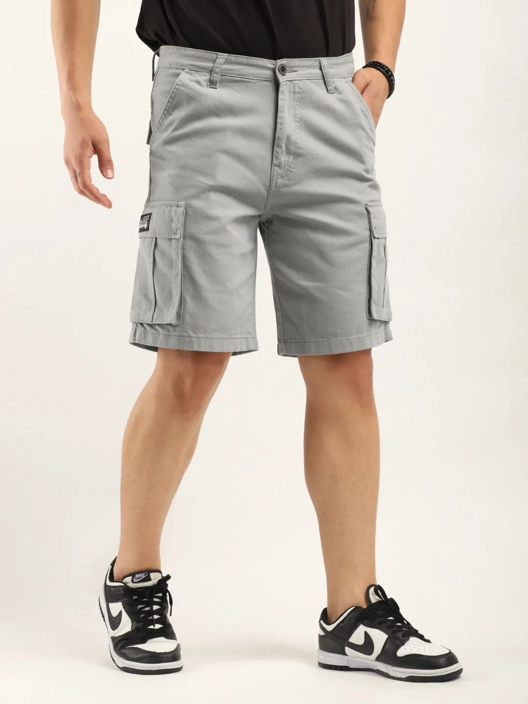 Fusion Grey Cotton Shorts