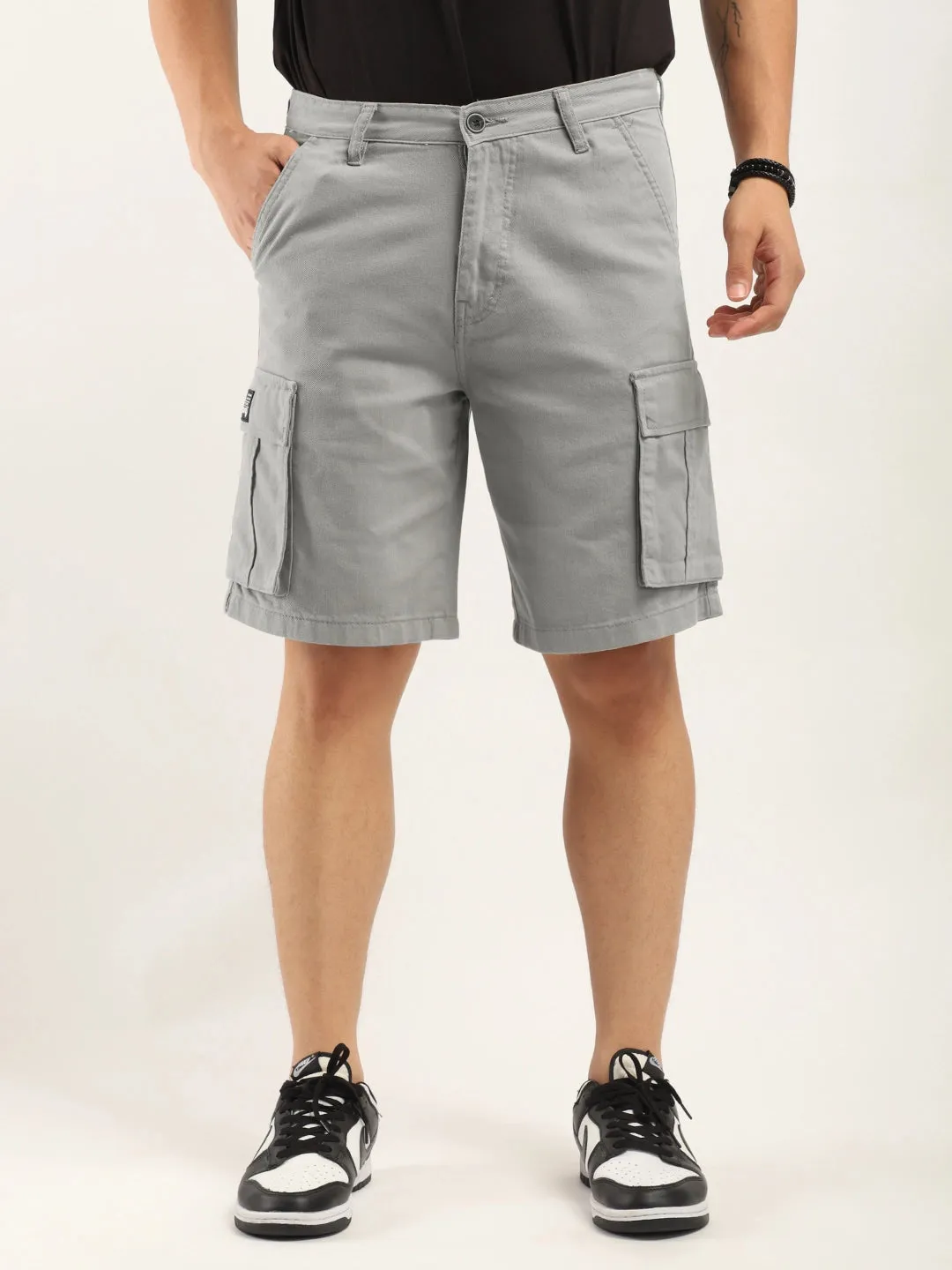 Fusion Grey Cotton Shorts