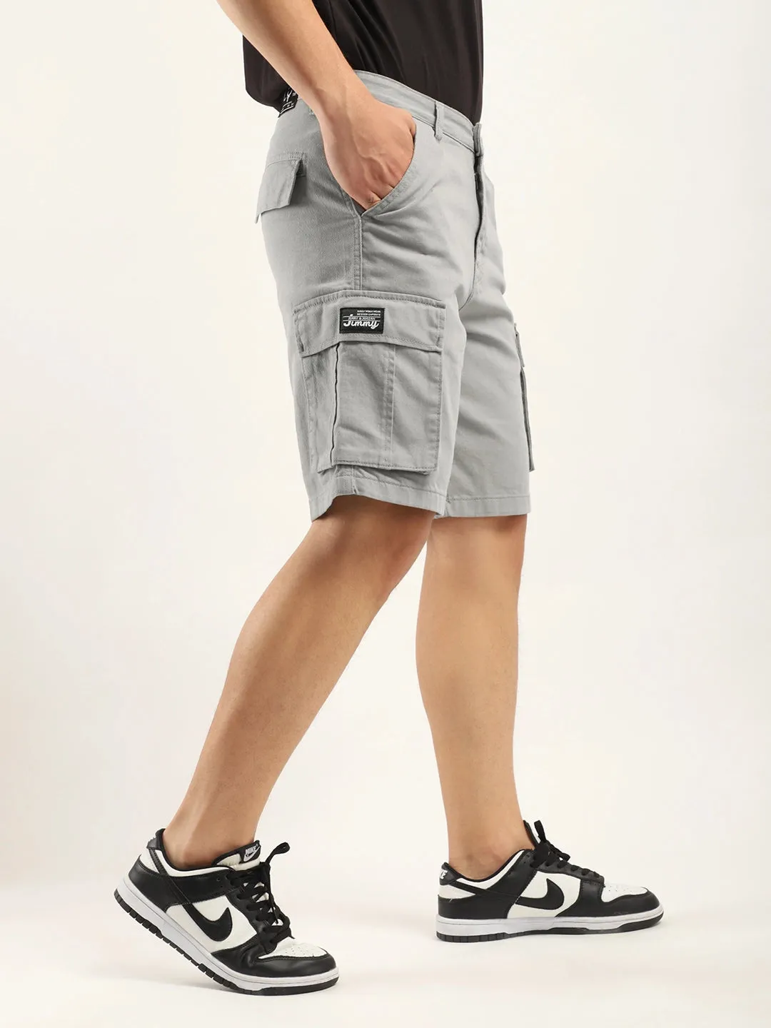 Fusion Grey Cotton Shorts