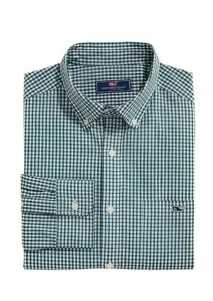 Gingham Poplin Classic Fit Shirt Charleston Green