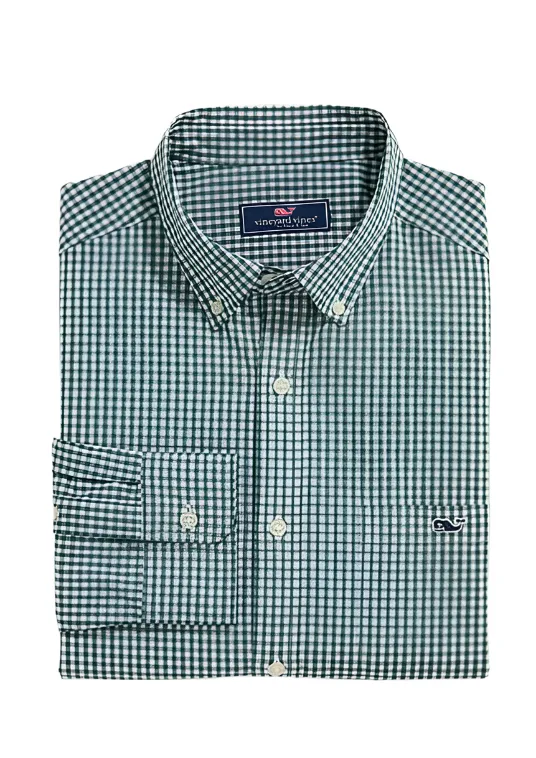 Gingham Poplin Classic Fit Shirt Charleston Green