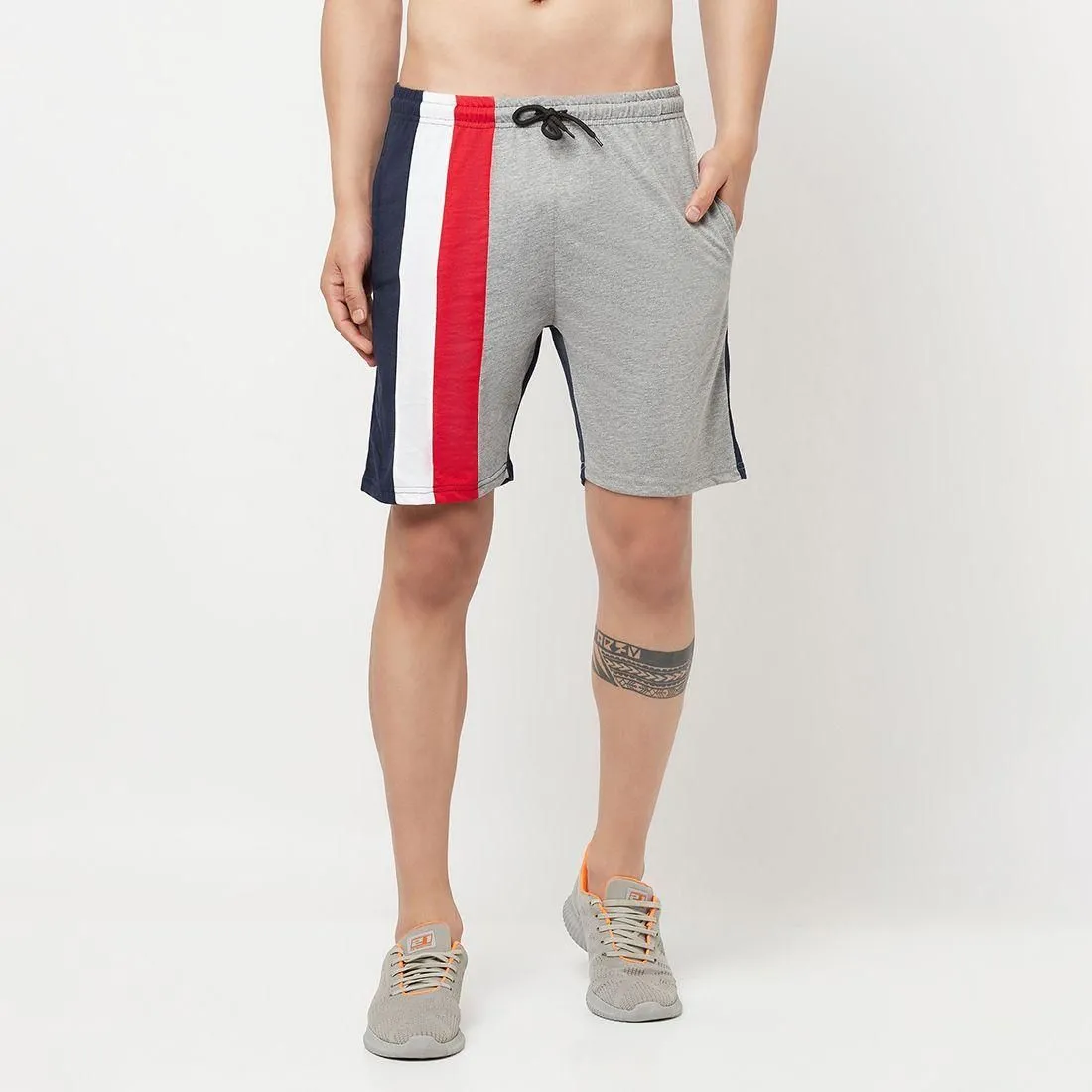 Glito Cotton Stripes Knee Length Bermuda Shorts For Men
