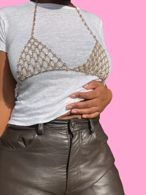 Gold Rhinestone Bralette