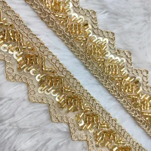 Golden Embellished Cutdana Trim