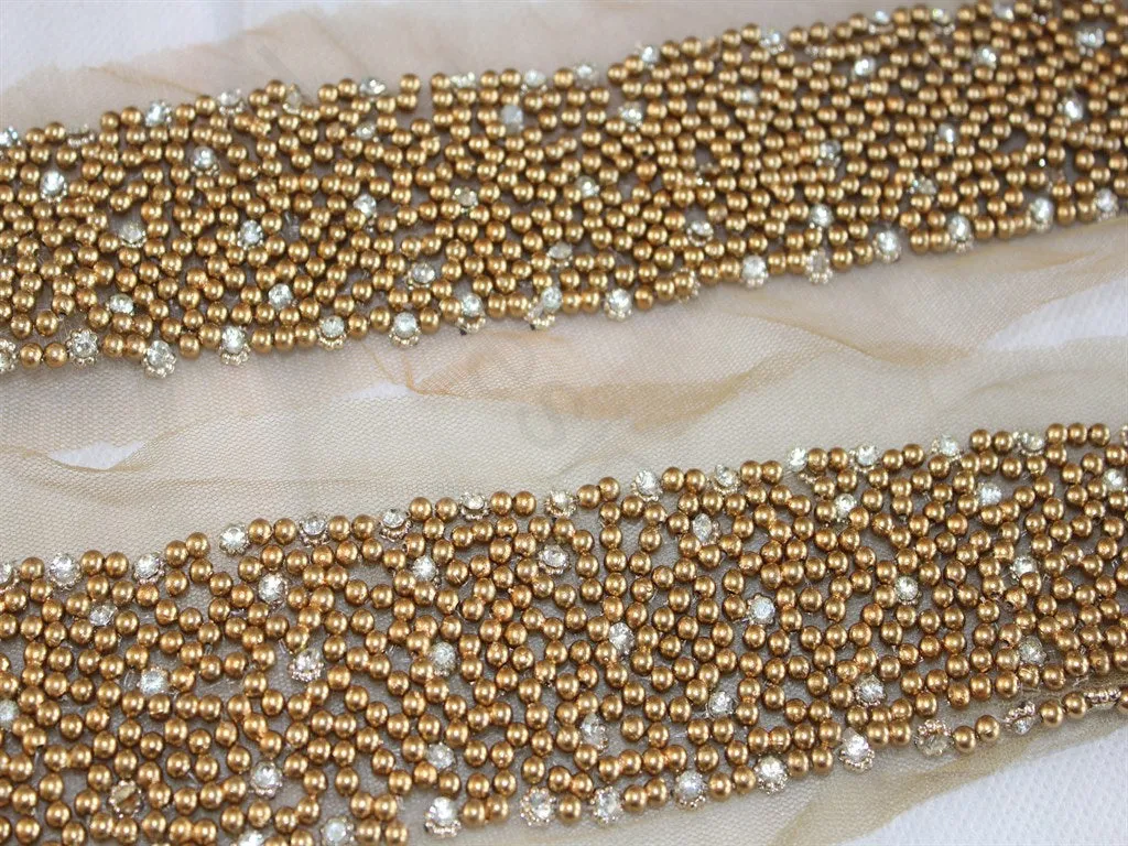 Golden Pearls Handwork Lace
