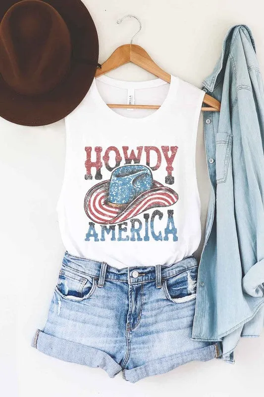 HOWDY AMERICA USA GRAPHIC MUSCLE TANK