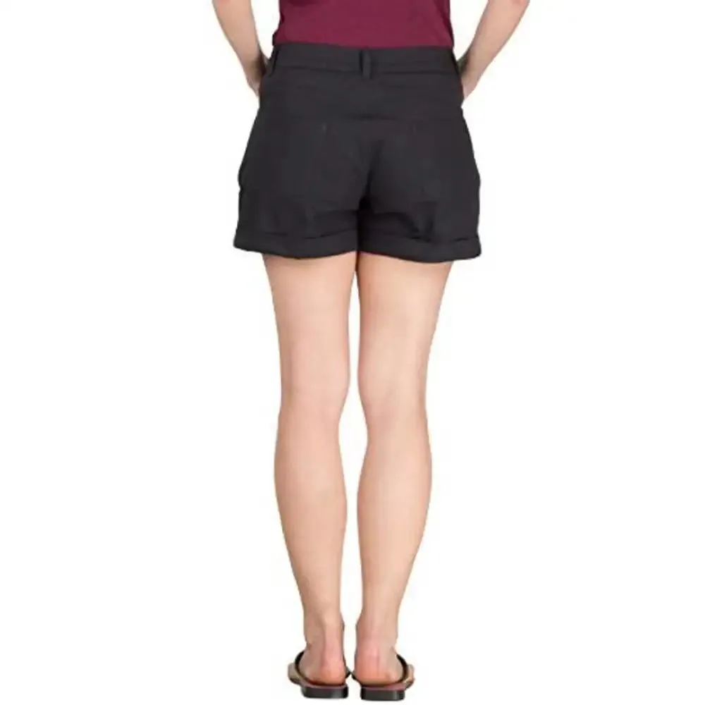 HYPERNATION Black Twill Color Casual Shorts for Women