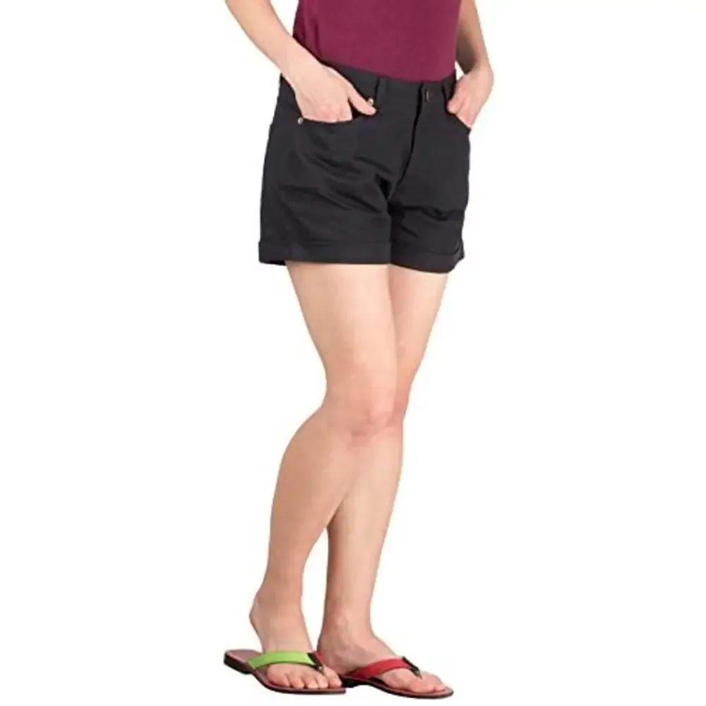 HYPERNATION Black Twill Color Casual Shorts for Women