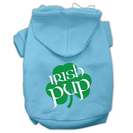 Irish Pup Screen Print Pet Hoodies Baby Blue Size Xs (8)