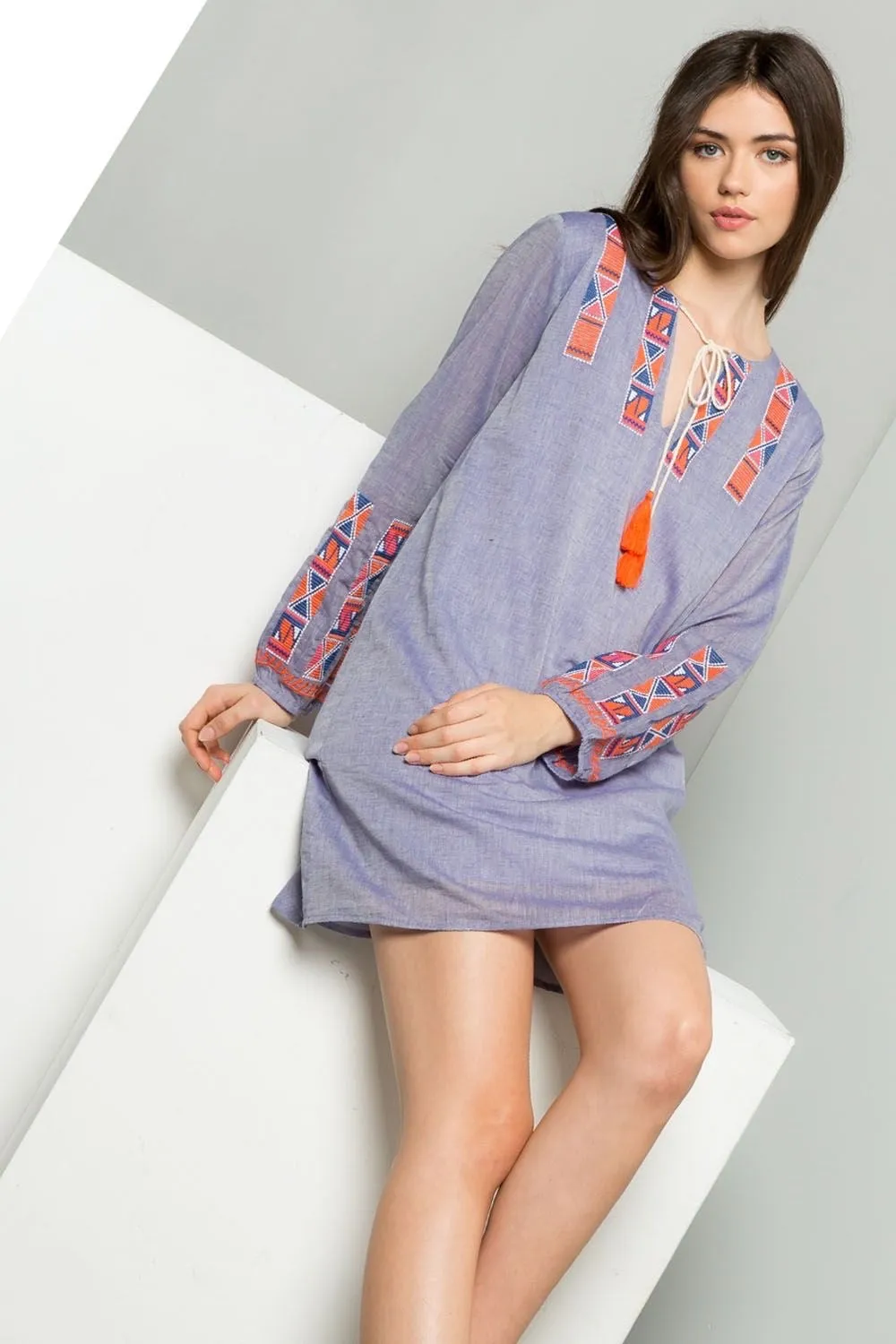 Keepin’ it Crafty Embroidered Dress-THML