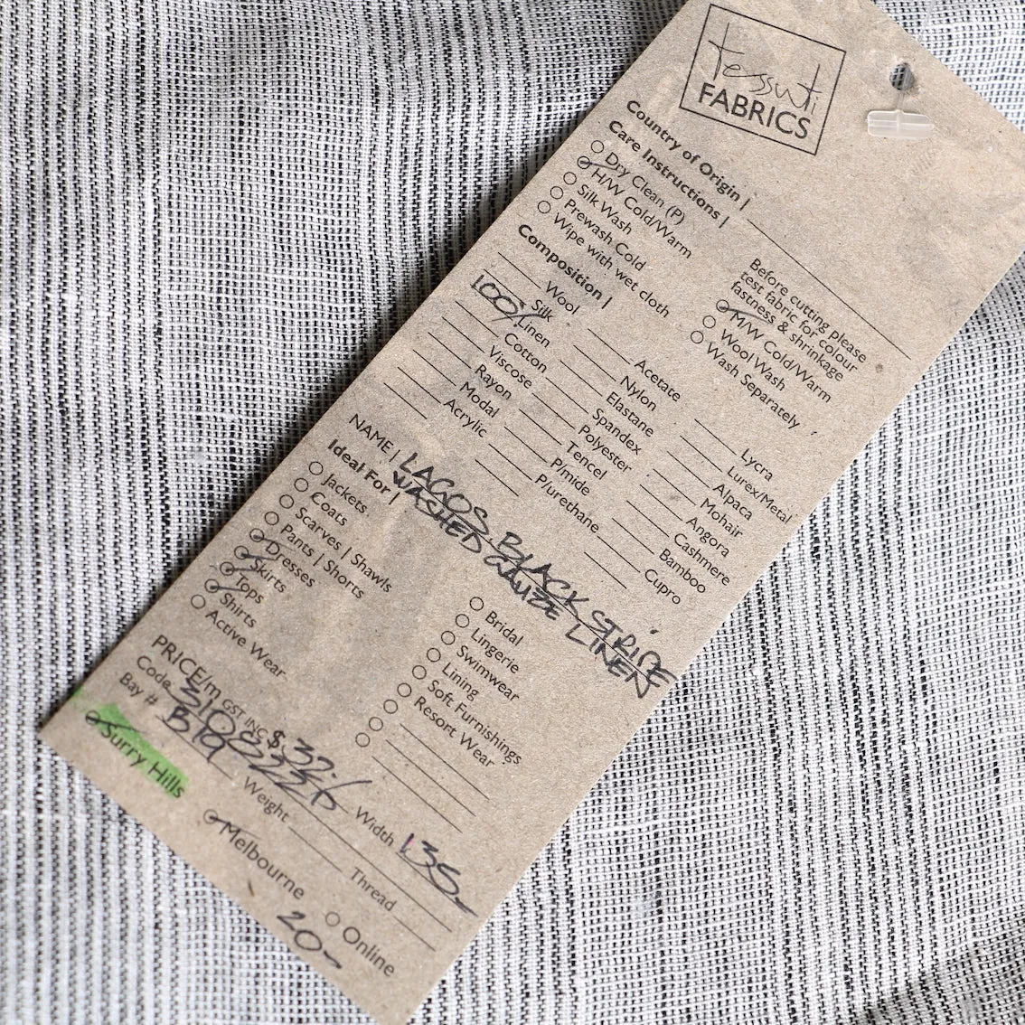 Last Chance of Lagos Black Stripe Linen Gauze