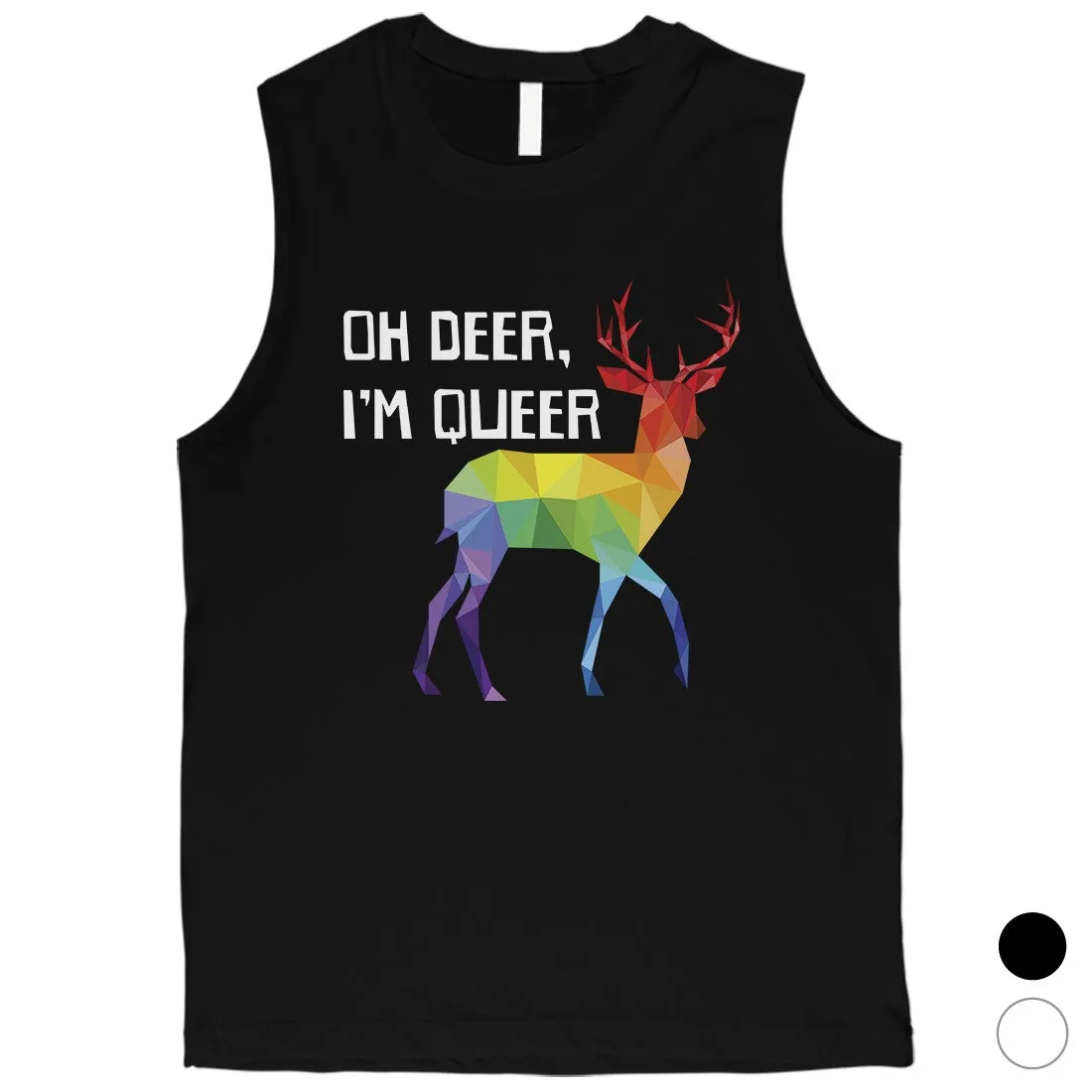 LGBT Deer Queer Rainbow Mens Muscle Top