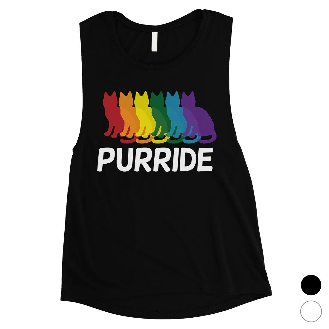 LGBT Purride Rainbow Cats Womens Muscle Top