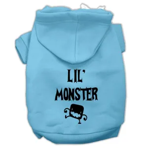 Lil Monster Screen Print Pet Hoodies Baby Blue Size Lg (14)