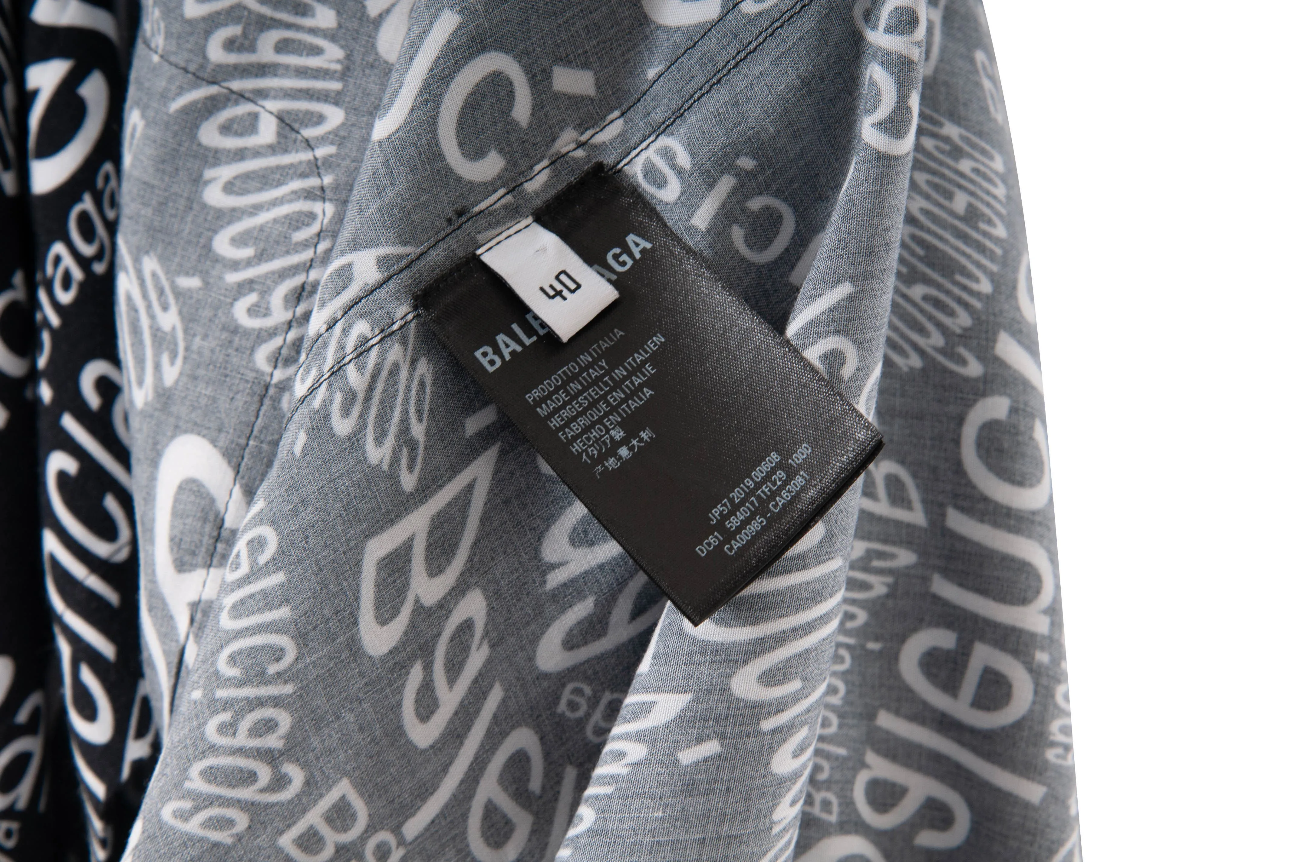 Logo Print Short Sleeve Button Down Camp Collar Shirt