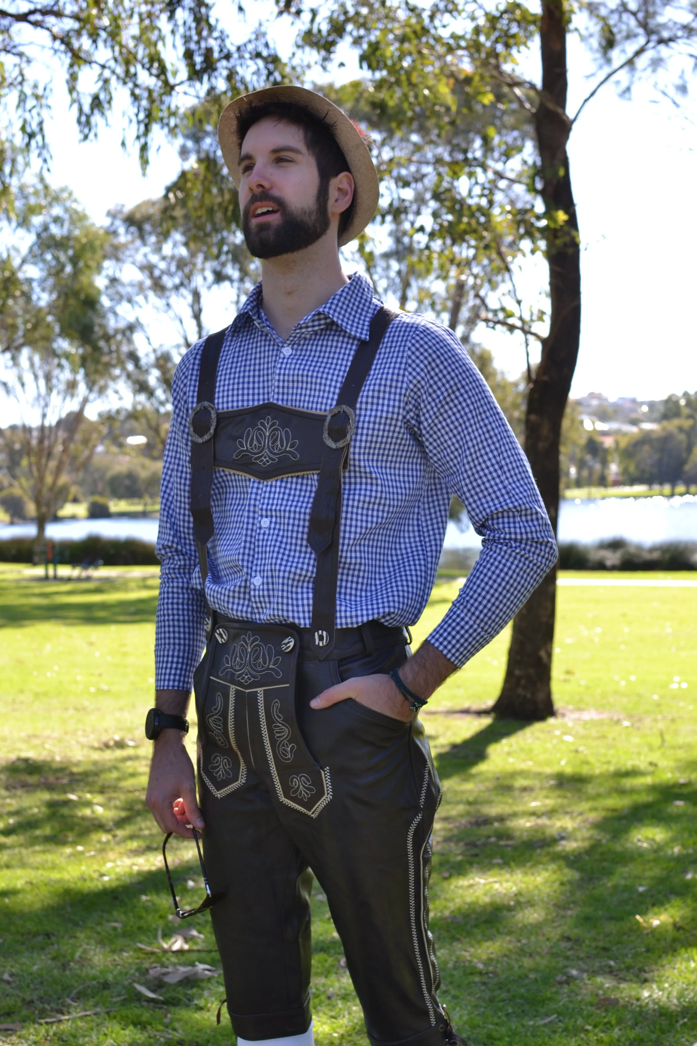 Long Authentic Leather German Lederhosen