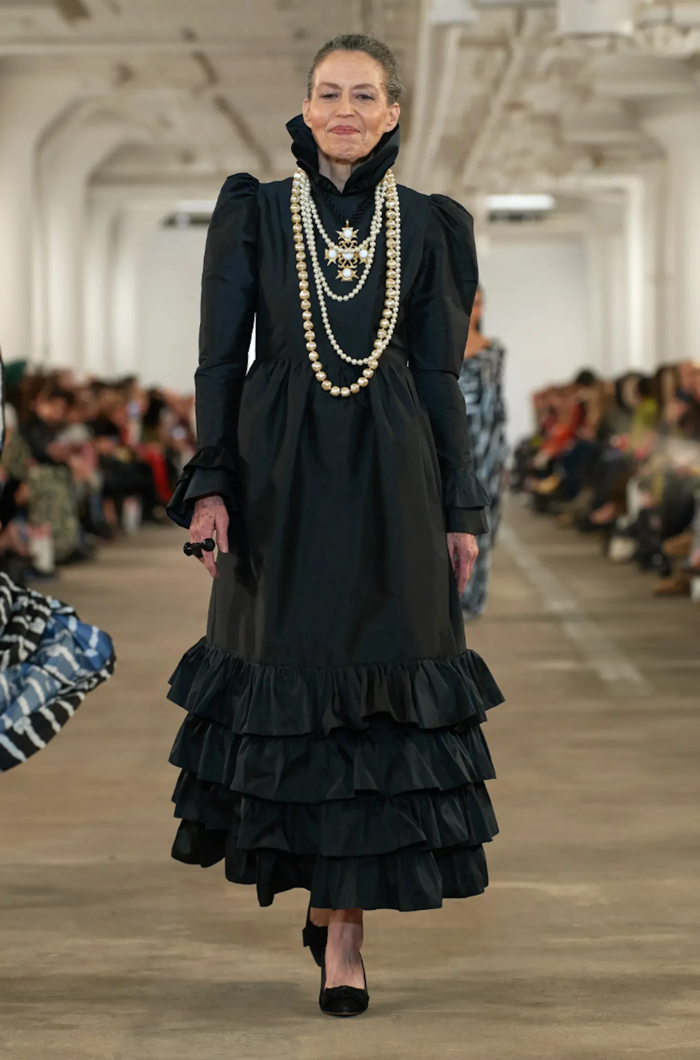 Long Prairie Gown in Black Taffeta